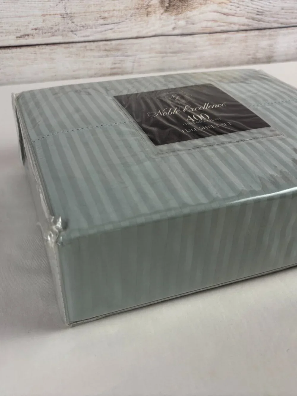 Noble Excellence Melani Full Sheet Set Cotton Sateen Dobby Stripe 400 TC